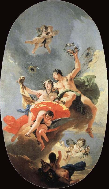 Giovanni Battista Tiepolo Triumph of ephy and Flora oil painting picture